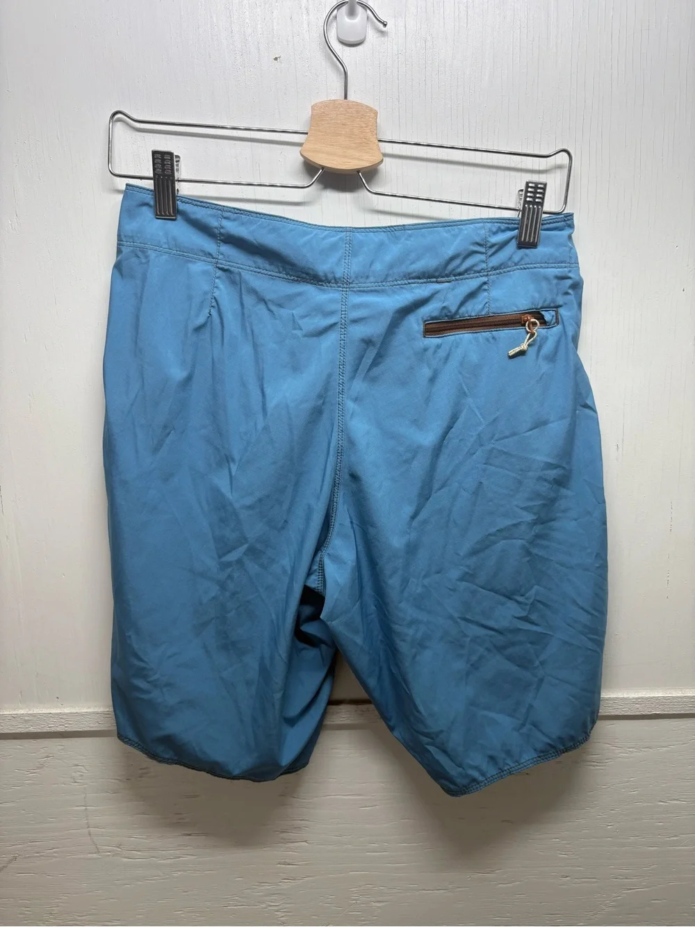 Patagonia Light Blue Men's Swim Board Shorts with Contrast Drawcord